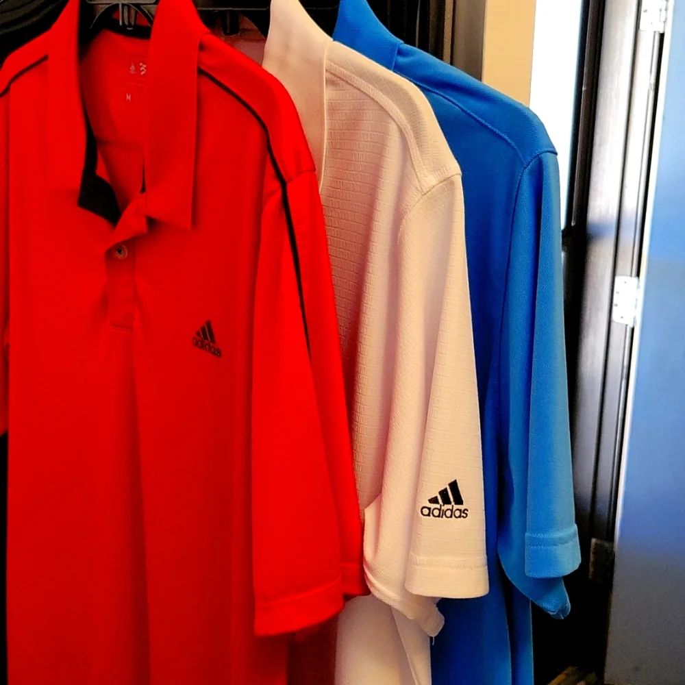 Already SOLD: 3 Adidas Golf Shirts - Picture 1 of 7